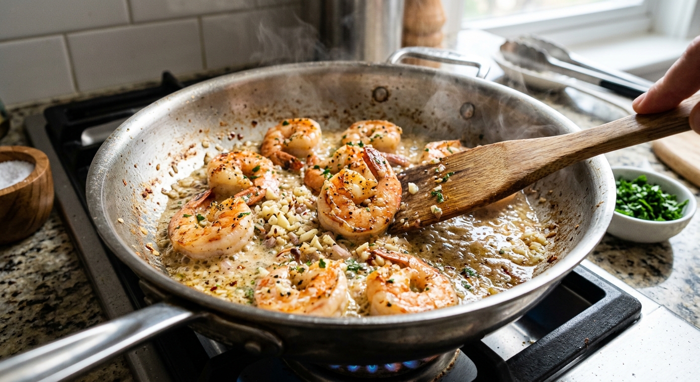 Process shot — mid-recipe